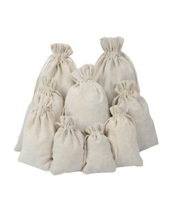 Pochettes en toile à cordon de serrage, sacs à bijoux 100 coton naturel, porte-faveur à linge, sac à la mode 5833168