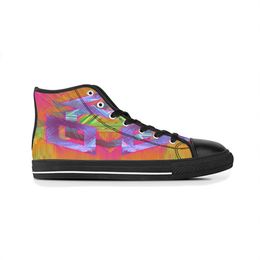 Scarpe Drees in tela Scarpe Sneakers personalizzate Uomo Donna Moda Nero Arancione Mid Cut Scarpe da esterno moda traspiranti Color26638804