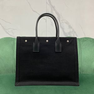 Bolso de lona 39CM 10A Bolso de mano de calidad de espejo Diseñadores Mujer Bolso de compras de lino Diseñador con caja Y063