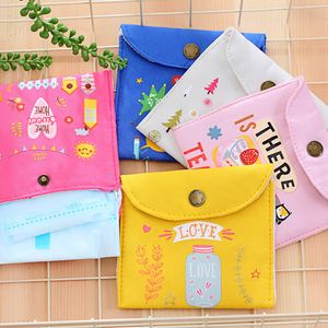 Porte-paquets en toile sacs de serviettes hygiéniques de couleur bonbon pour filles petit sac à main sac à monnaie sacs à clés sacs à main créatifs macarons