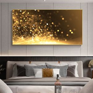 Canvas Schilderij Abstract Zwart en Goud Scandinavische Posters en Prints Nordic Moderne Muurkunst Foto voor Woonkamer Decor