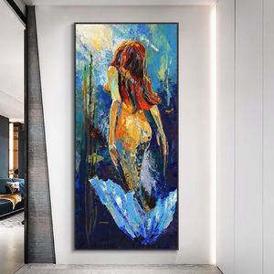 Canvas Schilderij Abstract Zeemeermin Wall Art Foto Nordic Moderne Posters En Prints Voor Woonkamer Thuis Decoration204u