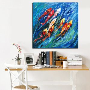 Canvas Schilderij Big size Wall Art Foto Traditionele Chinese ABSTRACTE Schilderij Kleurrijke Koi Vis Canvas Prints Voor Woonkamer Cuadros Decor