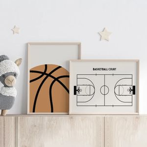 Toile peinture dessin anoon nomme de vêtements d'automne Jersey enfants affiches de basket-ball affiches et imprimés photos de mur pour enfants décor de salon de chambre à coucher wo6