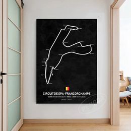 Circuit de peinture sur toile Gilles Villeneuve Wall Art HD Printing Racing Route Map Affiche Home Decor Salon Pictures modulaires