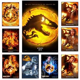 Canvas schilderen Jurassic World Zoon Dominion Poster 2022 Nieuwe films Prints posters Dinosaurussen Wall Art Foto Geschenk Kinderkamer Home Decoratie Frameless
