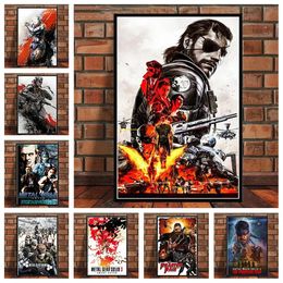 Canvas Schilderij Metal Gear Solid MGS Snake Girl Video Game Merchandise Poster Decoratief Gepersonaliseerd Cadeau voor Gamers Woonkamer Esthetische Muur Decor w06