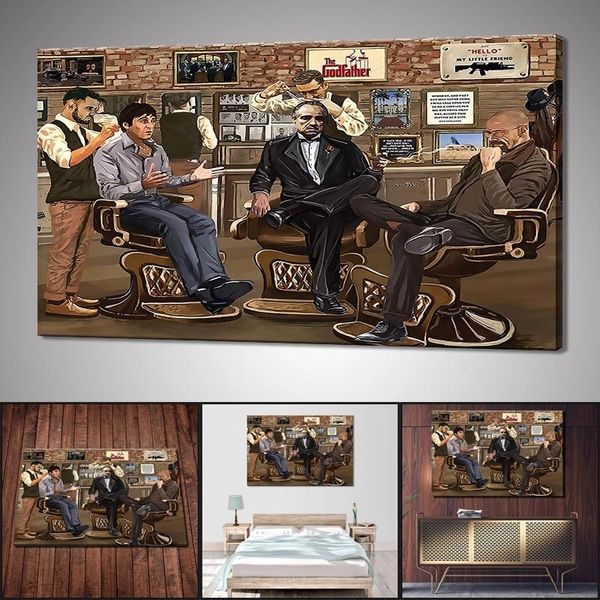 Canvas Schilderij Moderne Poker Film Kapper Wall Art Woonkamer Slaapkamer Thuis Kamer Decor Foto Posters Prints Cuadros Frameloze