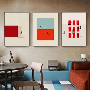 Canvas Schilderij Nordic Figuur Muurkunst Humoristische Houding Unieke Posters Prints Moderne Muur Kleurrijke Foto voor Woonkamer Slaapkamer Decor Cadeau Geen Frame Wo6