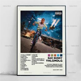 Canvas Schilderij Poster Prints Bad Bunny Un Verano Sin Ti Tracklist Muziekalbum Posters Muur Foto Slaapkamer Kunst Thuis Woonkamer D266L