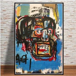 Canvas Painting Posters and Prints Pictures on the Wall Jean Michel Graffiti Moderne kunstenaar Abstracte Decoratieve Woondecoratie Plakat 211222