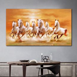 Toile de peinture de cheval en cours d'exécution, images d'art mural pour salon, décoration de la maison, affiches et imprimés d'animaux, sans cadre 261T