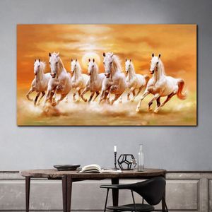 Peinture sur toile avec cheval en cours d'exécution, images d'art mural pour salon, décoration de la maison, affiches et imprimés d'animaux, sans cadre, 333v
