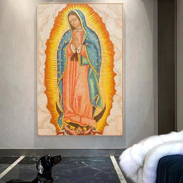 Toile peinture vierge marie personnage Art chrétien affiches religieuses imprime mur Art photo pour salon décoration murale Cuadros