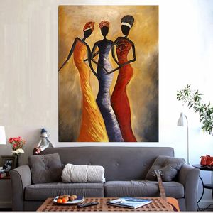 Canvas Schilderijen Afrikaanse Vrouwen Moderne Muur Kunst Foto's Voor Woonkamer HD Print Vintage Home Decor Kunstwerken Poster