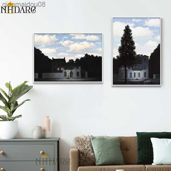 Lienzo impreso pintura póster el imperio de la luz en la obra de arte Peggy Magritte ic cuadros de pared modernos arte habitación decoración del hogar L230704