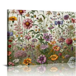 Canvas Imprimed mural art sauvage flore imprimés botaniques floraux Minimaliste Art moderne Boho pour le salon, chambre, bureau