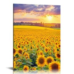 Toile Imprimés Mur Art Gol Sunflower au lever du soleil