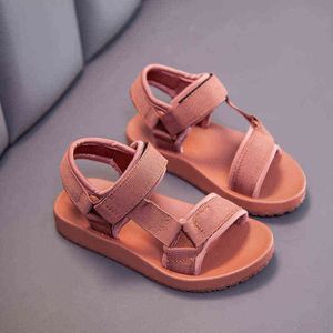 Sandalias de lona Niñas Zapatos de verano Casual Niños Niños Moda Luz Suela suave Sandalias para niños Pisos clásicos Playa Niños Calzado G220523