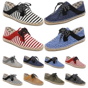 Canvas schoenen ademend stro henneptouw heren dames groot formaat 36-44 Eur mode ademend comfortabel zwart wit groen casual negen 129 GAI