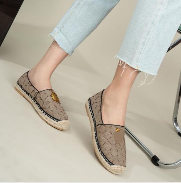 chaussures de toile mocassins espadrilles en cuir d'agneau designer été printemps appartements taille 36-42 chaussures pour femmes confortables décontracté décontracté luxe cap orteil quilting