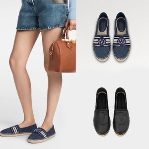 Chaussures en toile Mocassins Espadrilles femme chaussures luxe bout droit véritable 100% cuir Quilting Randonnée Pure couture à la main womans flats luxe Top Quilty printemps taille 34-42