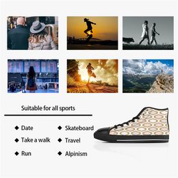 Chaussures en toile chaussuresCustom casual Sneakers Hommes Femmes Mode Noir Blanc Orange Mid Cut Respirant Mode Marche En Plein Air Color40928603