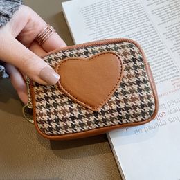 Cartera pequeña de lona a la moda para mujer, Mini bolsa con cierre, función, nuevo estilo, exquisito monedero para estudiante