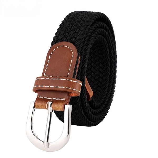 Toile Stretch tricoté ceinture femmes hommes mode boucle ardillon pas de trou ceintures jean mince D ceinture Designer 220712