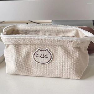 Canvas Student Big Pen Box Pouch Cartoon Dog Potlood Cases Grote draagbare Kawaii Bag School Storage -briefpapier