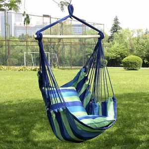 Chaise de balançoire en toile pour jardin extérieur intérieur loisirs lits suspendus plage hamacs chaise suspendue lice de balle à corde pour camping 240510