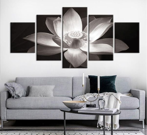Toile mur art 5 pcs lotus flower images imprimés Affiche pour la chambre à domicile décoration murale de la maison.