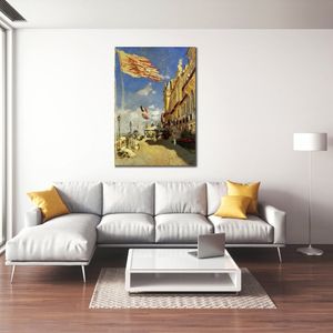 Canvas Wall Art Hotel Des Roches Noires Trouville Claude Monet Schilderij Handgemaakte Olie Kunstwerk Modern Studio Decor