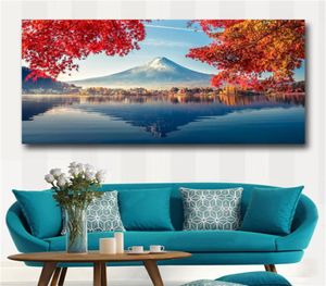 Lienzo decorativo para pared, impresiones artísticas grandes, decoración del hogar, pintura en lienzo, arte de pared, Monte Fuji en otoño, cuadro de pared para sala de estar, sin marco 1703423