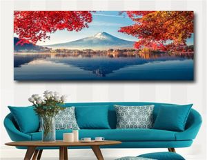 Canvas kunst aan de muur Grote kunstafdrukken Woondecoratie Canvas Schilderij Muurkunst Mount Fuji in de herfst muurfoto voor woonkamer Geen ingelijst 5182756