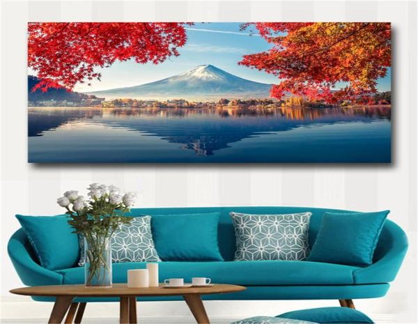 Lienzo decorativo para pared, impresiones artísticas grandes, decoración del hogar, pintura en lienzo, arte de pared, Monte Fuji en otoño, cuadro de pared para sala de estar, sin marco 5182756