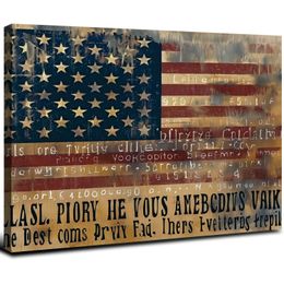 Canvas Wall Art Modern Prints Decorations American Allegiance Traditional Patriotic Canvas Flag Artwork for Slaapkamer Office Kitchen