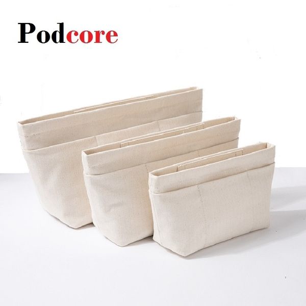 Bolsa interior con cremallera de lona Maquillaje Organizador de belleza Bolsa de cosméticos multifunción Bolso de viaje para inodoro Muchos bolsillos Neceser Mujer 220310