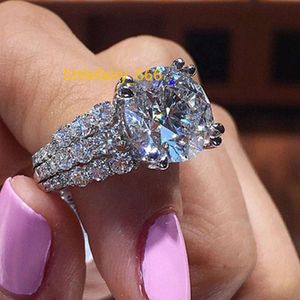 Caoshi Luxury Women 925 Silver Fashion Fashion Diamond Engagement Anillos de compromiso Al por mayor Mossinate Anillos Rings Rings Boda