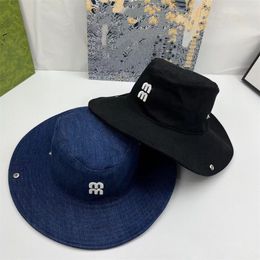 Cap Bucket Hat Casual Unisex Luxury Caps para mujer Summer Cowboy Hats Hats Worts Wide Brim Brim Curred Brim Top Vintage MZ148 H4