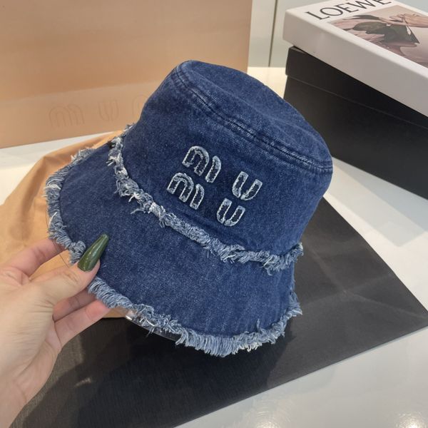 casquette designer chapeaux seau chapeau luxe chapeau femmes hommes mode denim bord brut lettre broderie mode parasol chapeau couple décontracté chapeau vacances d'été cool