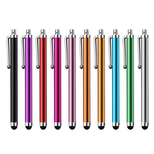 Livraison gratuite écran capacitif stylet en métal stylet tactile avec clip pour téléphone portable 2000pcs