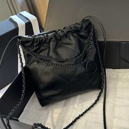 Capacité grande diamant luxe Chanells Designer en cuir sac en cuir ordonnance So Black Womens Commuter Shopping Tote Black Chain Élégant sacs