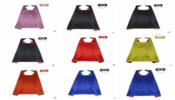 Cape Masque Ensembles Double Couche Couleur Pure Enfants Cosplay Prop Deux Côtés Couleur Enfants Noël Halloween Costumes Fête D'anniversaire Vêtements 6924253