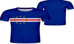 Cape Verde Male Youth T-shirt Nom de nom personnalisé Country T-shirt Nation Flag Cv Portugais College Print PO ISLAND CL9573664