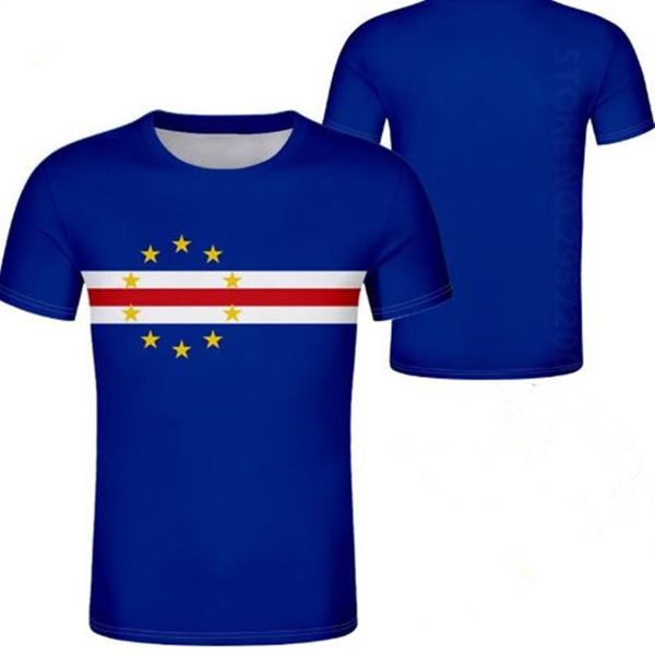 Cap-vert homme jeunesse t-shirt sur mesure nom numéro pays t-shirt nation drapeau cv collège portugais imprimer po île cl319w