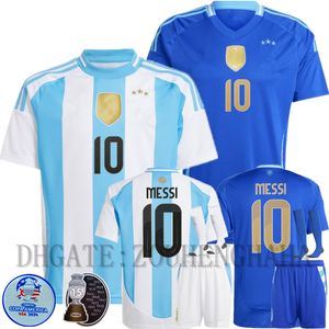 MESSI ArgENtiNA Soccer Jersey 2024 Copa América Copa Camisetas Kit para niños 24 25 Equipo nacional Local Visitante Versión Camiseta de fútbol DI MARIA LAUTARO MARTINEZ