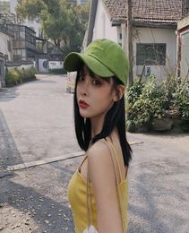 capHat Women039s verano moda coreana versátil ins nicho gorra de béisbol verde men039s moda protector solar hat3164854
