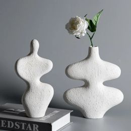 Vase de céramique Capiron-Scandinavian, décoration de maison intérieure blanche, bureau esthétique, étagère de bureau de chambre, décoration de mariage