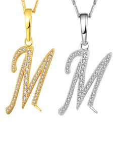 Capital Initial M Letter ketting voor vrouwen Silvergold kleur alfabet hanger kettingnaam sieraden cadeau voor HER9416156
